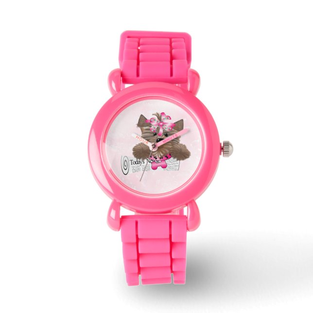 Pulsera #2Yorkie reloj de correa purpurina (Anverso)