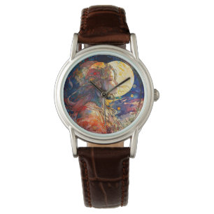 Pulsera Acuarela vibrante de Chica y reloj lunar