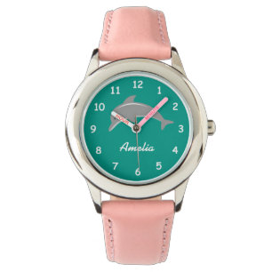Pulsera Aguamarina de encargo y reloj rosado de los chicas