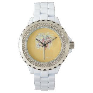 Pulsera Amarillo del reloj de la palmera