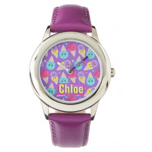 Pulsera Añadir su nombre - Reloj de correa de cuero de ace