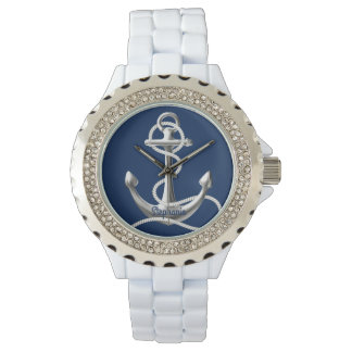 Pulsera Anuncio de plata de reloj diamante de imitación pe