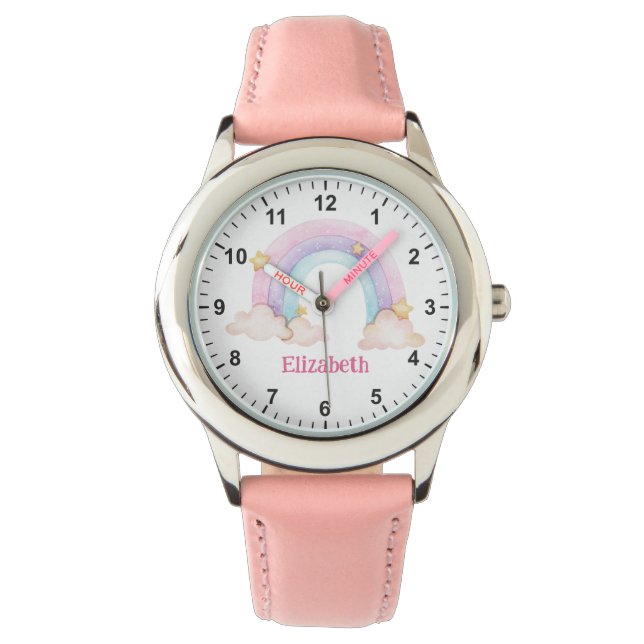 Pulsera Arcoiris rosado y primer reloj de Chica de estrell (Anverso)