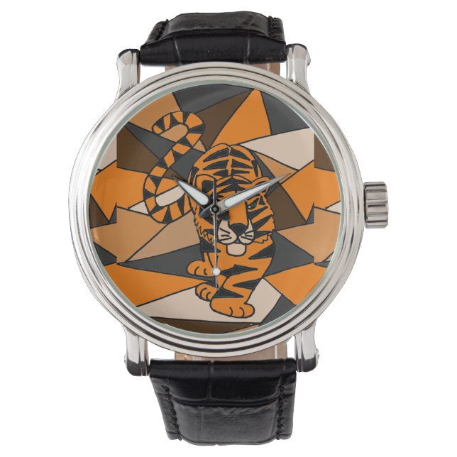 Pulsera Asombroso reloj de arte abstracto de tigre (Anverso)