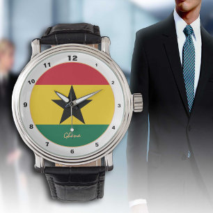 Pulsera Bandera de Ghana y reloj de moda y diseño de Ghan