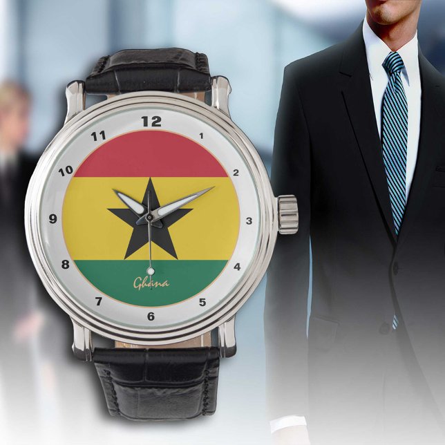Pulsera Bandera de Ghana y reloj de moda y diseño de Ghana (Subido por el creador)
