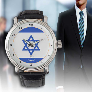 Pulsera Bandera de Israel y reloj de moda y diseño de mod