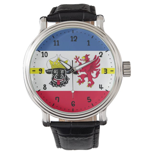 Pulsera Bandera de Mecklemburgo-Pomerania Occidental reloj (Anverso)
