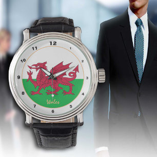 Pulsera Bandera galesa, reloj de moda y diseño de Gales