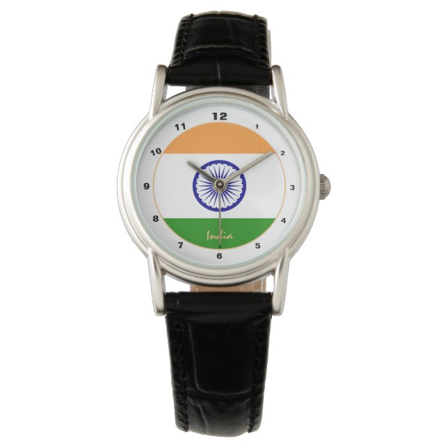 Pulsera Bandera india y reloj de moda y diseño indio (Anverso)