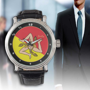 Pulsera Bandera siciliana, reloj siciliano de moda y diseñ