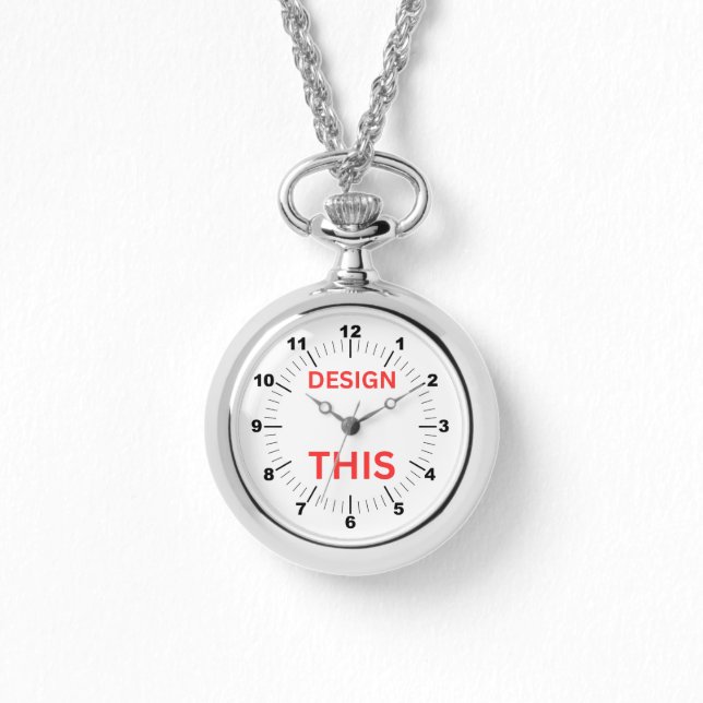 Pulsera ¡BESTSELLER! Reloj de collar de plata - Personaliz (Anverso)