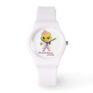 Pulsera Blanco del reloj del polluelo de la flebotomía