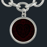 Pulsera Boda negro rojo Corazón gótico Hermoso elegante<br><div class="desc">Nuestro hermoso diseño de corazón gótico rojo y negro elegante es genial como un elegante diseño de boda oscuro.</div>