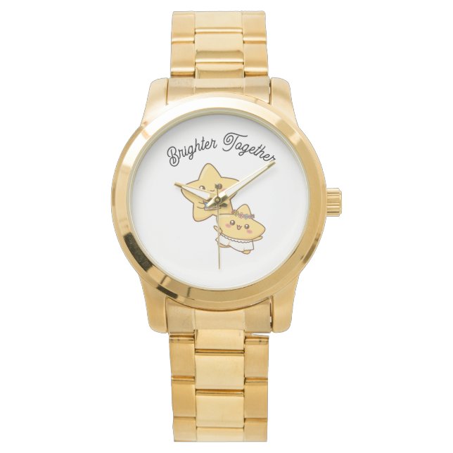 Pulsera Brighter Together – Regalo de reloj dorado para pa (Anverso)