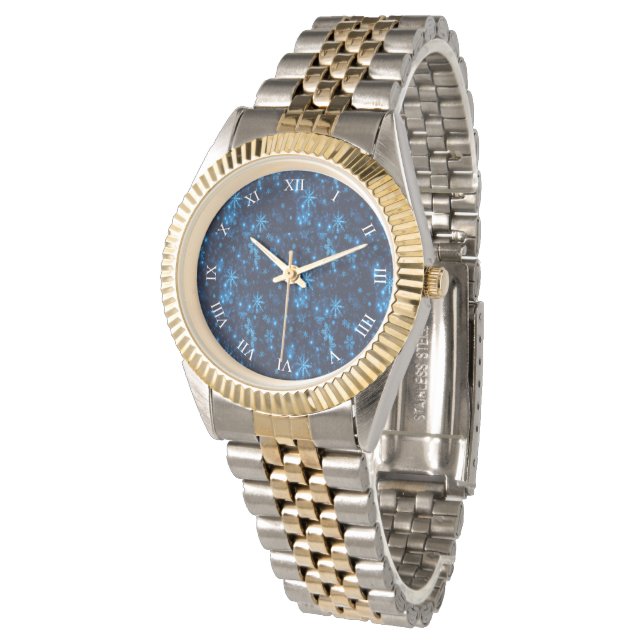 Pulsera Brillantes de nieve azul y brillante Unisex reloj  (Angular)