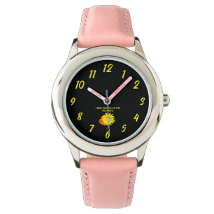 Pulsera Buenas Noches Sun Niños Reloj de Cuero Rosa