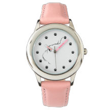 Bulldog francés Silhouette Niños Reloj de muñecas