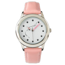 Pulsera Bulldog francés Silhouette Niños Reloj de muñecas