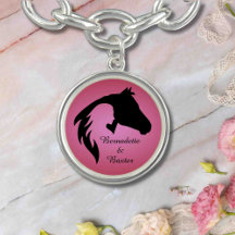 Caballo rosado personalizado y nombre del propieta