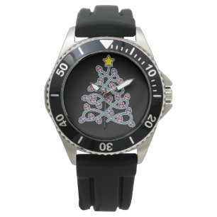 Pulsera Calaveras góticas reloj de árbol de Navidad