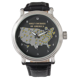 Pulsera Campos De Golf De América Mapa Reloj De Escritura