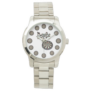 Pulsera Carteles Y Nombre De Dardos, Gran Reloj Unisex