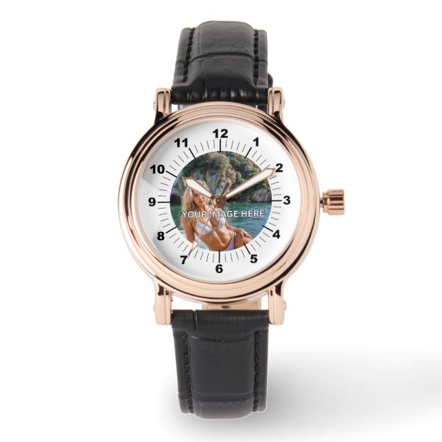 Pulsera ¡CHIC! 🖤 Reloj negro de oro rosa (Anverso)