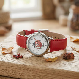 Pulsera Chicas divertidas reloj de niña mariquita roja 