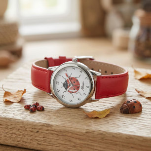 Pulsera Chicas divertidas reloj de niña mariquita roja