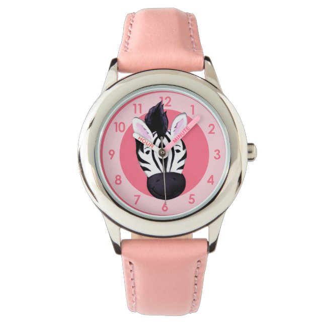 Pulsera Chicas divertidos cebra agregar su nombre reloj de (Anverso)