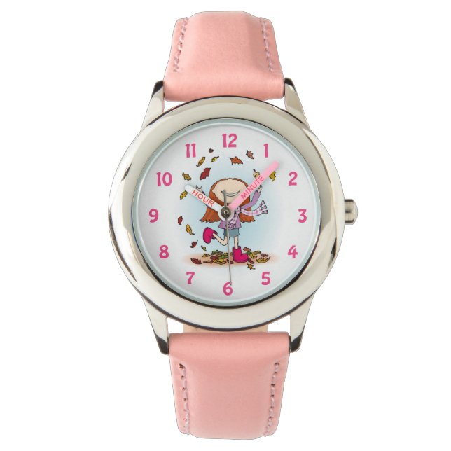 Pulsera Chicas divertidos en otoño dejan un reloj de muñec (Anverso)