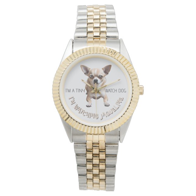 Pulsera Chihuahua Personalizada Curiosa Reloj de Perros (Anverso)