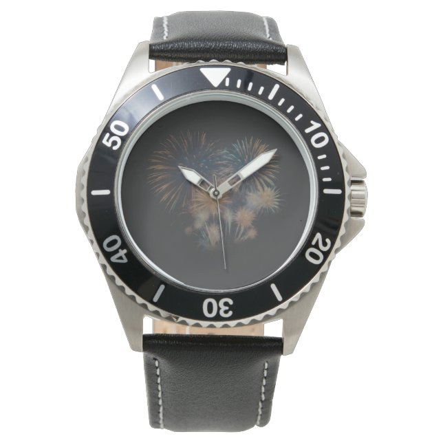 Pulsera Chispa de Medianoche: Reloj de Hombre de Fuegos Ar (Anverso)