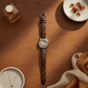 Pulsera Chocolate Brown Dachshund reloj de cuero