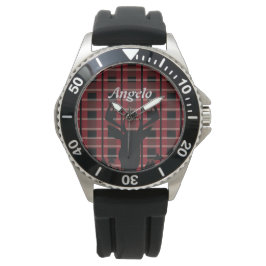 Pulsera Ciervo a cuadros reloj de caza para hombres