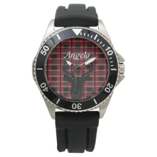 Pulsera Ciervo a cuadros reloj de caza para hombres