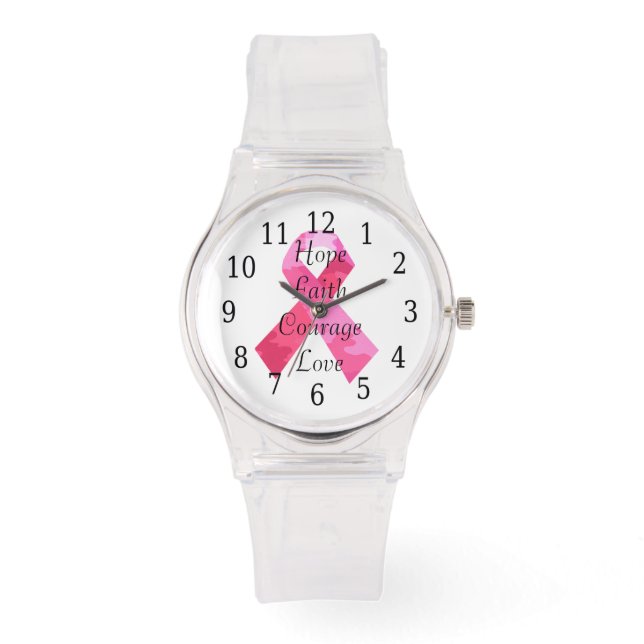 Pulsera Cinta rosada de camuflaje para reloj de fe (Anverso)