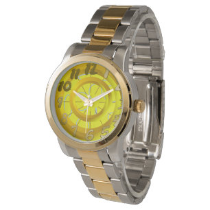 Pulsera Círculos de oro Bucles amarillos reloj de tiempo