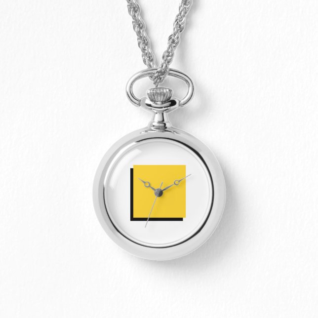 Pulsera Clásico Bauhaus Art Cuadrado Amarillo Reloj de col (Anverso)