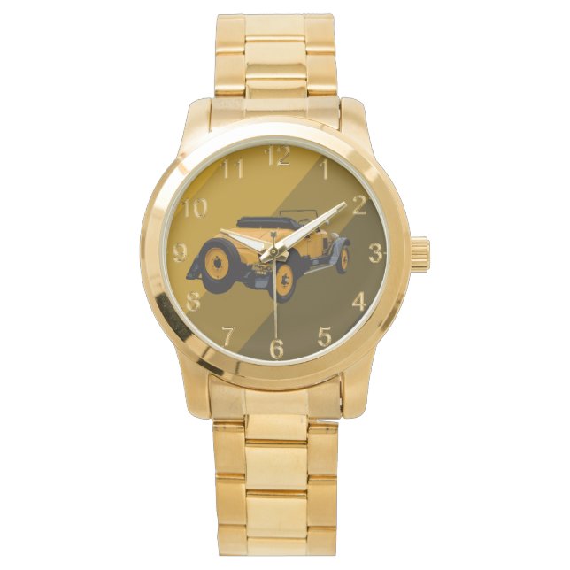 Pulsera Coche convertible de venado amarillo, reloj de oro (Anverso)