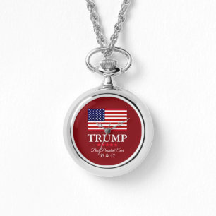 PULSERA COLLAR DE PLATA CON RELOJ DEL PRESIDENTE DONALD TR
