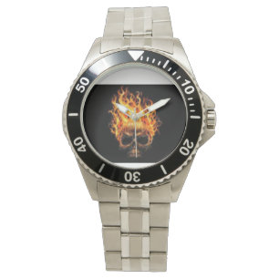 Pulsera Color plata de reloj rolex de cráneo