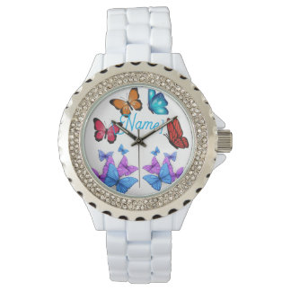 Pulsera Colorida mariposa estilo reloj de mujeres