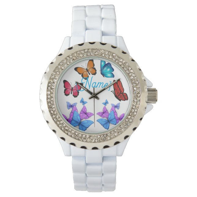 Pulsera Colorida mariposa estilo reloj de mujeres (Anverso)