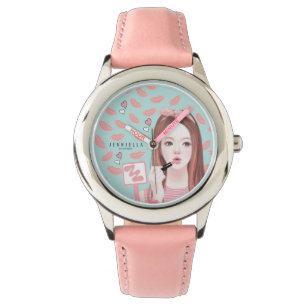 Pulsera Componga el reloj de la correa de cuero de Jennie