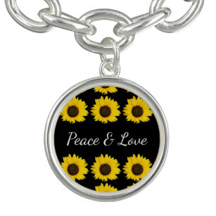 Pulseras con dijes Girasoles Amarillos 