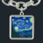 Pulsera Con Dije vincent van gogh starry night<br><div class="desc">El famoso cuadro de Van Gogh, "La noche estrellada". Durante su estancia en el asilo de Saint Remy en los años 80, van Gogh describió las colinas onduladas y los cipreses que veía desde su ventana. Digitalmente mejorado por PixDezines. Copyright © 2008-2016 PixDezines.com™ y PixDezines™ en zazzle.com. Todos Los Derechos...</div>