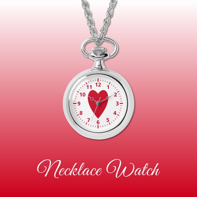 Pulsera Corazón de amor rojo Reloj de collar (Subido por el creador)
