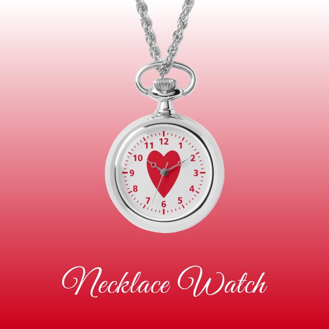 Pulsera Corazón de amor rojo y gris Reloj de collar (Subido por el creador)